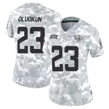 Women's Jacksonville Jaguars ＃23 Foyesade Oluokun Arctic Camo Limited 2024 Salute to Service Jersey