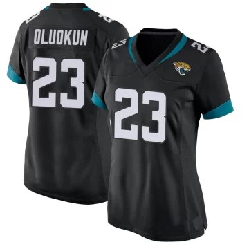 Women's Jacksonville Jaguars ＃23 Foyesade Oluokun Black Game Jersey
