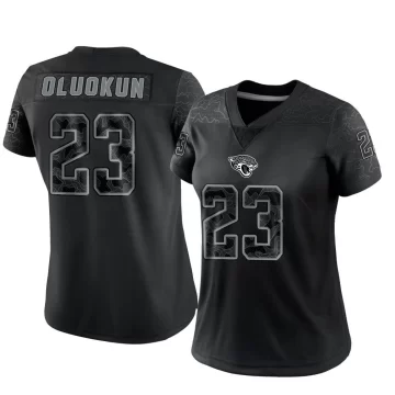 Women's Jacksonville Jaguars ＃23 Foyesade Oluokun Black Limited Reflective Jersey