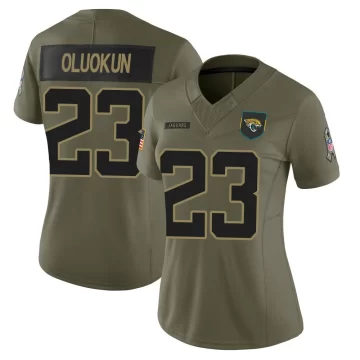 Women's Jacksonville Jaguars ＃23 Foyesade Oluokun Olive Limited 2025 Salute to Service Jersey