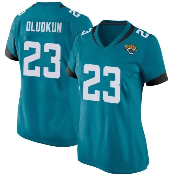 Women's Jacksonville Jaguars ＃23 Foyesade Oluokun Teal Game Jersey