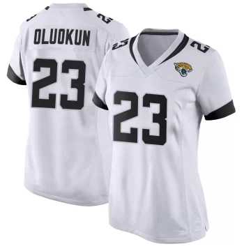 Women's Jacksonville Jaguars ＃23 Foyesade Oluokun White Game Jersey