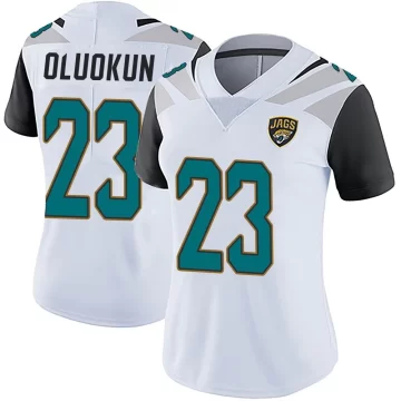 Women's Jacksonville Jaguars ＃23 Foyesade Oluokun White Limited Vapor Untouchable Jersey