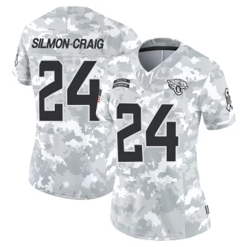 Women's Jacksonville Jaguars ＃24 Cam'Ron Silmon-Craig Arctic Camo Limited 2024 Salute to Service Jersey