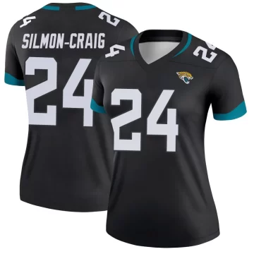 Women's Jacksonville Jaguars ＃24 Cam'Ron Silmon-Craig Black Legend Jersey