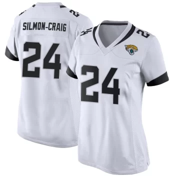 Women's Jacksonville Jaguars ＃24 Cam'Ron Silmon-Craig White Game Jersey