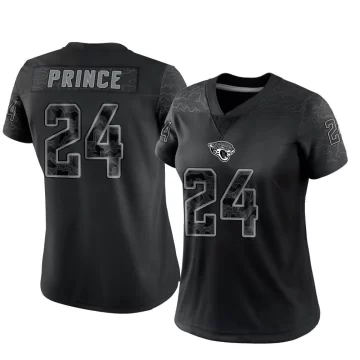 Women's Jacksonville Jaguars ＃24 De'Antre Prince Black Limited Reflective Jersey