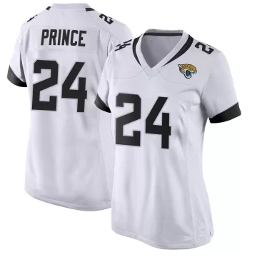 Women's Jacksonville Jaguars ＃24 De'Antre Prince White Game Jersey