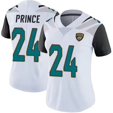Women's Jacksonville Jaguars ＃24 De'Antre Prince White Limited Vapor Untouchable Jersey