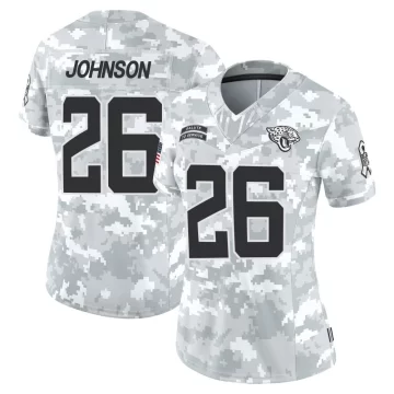 Women's Jacksonville Jaguars ＃26 Antonio Johnson Arctic Camo Limited 2024 Salute to Service Jersey