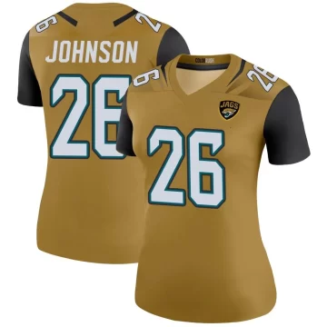 Women's Jacksonville Jaguars ＃26 Antonio Johnson Gold Legend Color Rush Bold Jersey