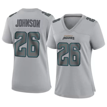 Women's Jacksonville Jaguars ＃26 Antonio Johnson Gray Game Atmosphere Fashion Jersey