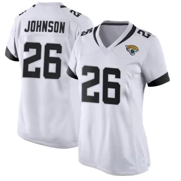 Women's Jacksonville Jaguars ＃26 Antonio Johnson White Game Jersey