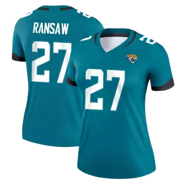 Women's Jacksonville Jaguars ＃27 Caleb Ransaw Teal Legend Jersey