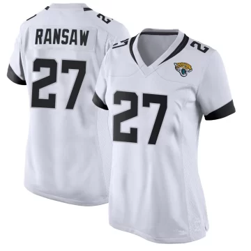 Women's Jacksonville Jaguars ＃27 Caleb Ransaw White Game Jersey