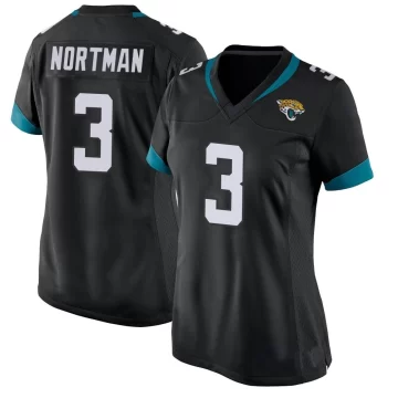 Women's Jacksonville Jaguars ＃3 Brad Nortman Black Game Jersey