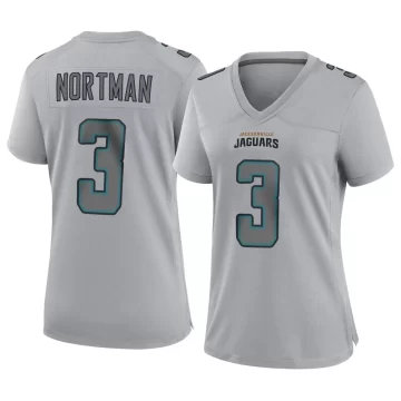 Women's Jacksonville Jaguars ＃3 Brad Nortman Gray Game Atmosphere Fashion Jersey
