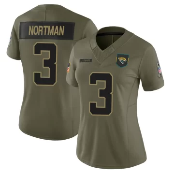 Women's Jacksonville Jaguars ＃3 Brad Nortman Olive Limited 2025 Salute to Service Jersey