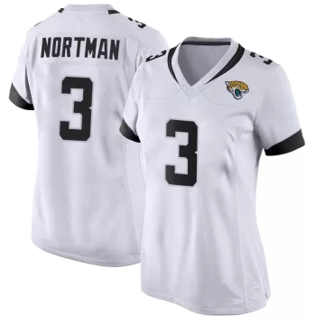 Women's Jacksonville Jaguars ＃3 Brad Nortman White Game Jersey