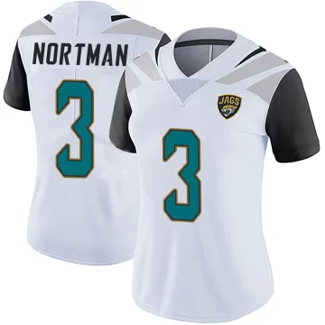 Women's Jacksonville Jaguars ＃3 Brad Nortman White Limited Vapor Untouchable Jersey