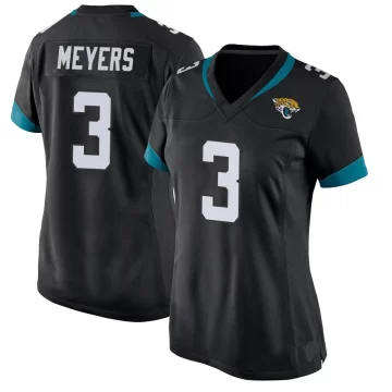 Women's Jacksonville Jaguars ＃3 Jakobi Meyers Black Game Jersey