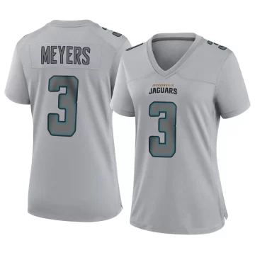 Women's Jacksonville Jaguars ＃3 Jakobi Meyers Gray Game Atmosphere Fashion Jersey