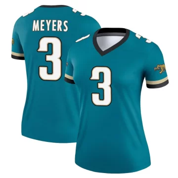 Women's Jacksonville Jaguars ＃3 Jakobi Meyers Teal Legend Prowler Throwback Jersey