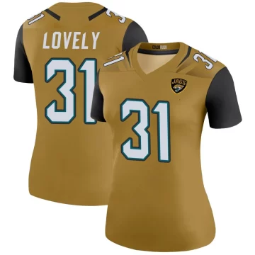 Women's Jacksonville Jaguars ＃31 Keni-H Lovely Gold Legend Color Rush Bold Jersey