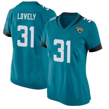 Women's Jacksonville Jaguars ＃31 Keni-H Lovely Teal Game Jersey