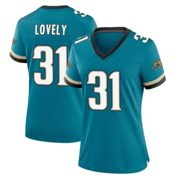 Women's Jacksonville Jaguars ＃31 Keni-H Lovely Teal Game Prowler Throwback Jersey