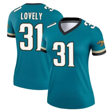 Women's Jacksonville Jaguars ＃31 Keni-H Lovely Teal Legend Prowler Throwback Jersey