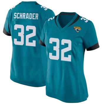 Women's Jacksonville Jaguars ＃32 Cody Schrader Teal Game Jersey