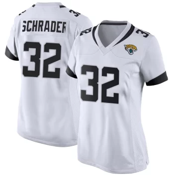 Women's Jacksonville Jaguars ＃32 Cody Schrader White Game Jersey