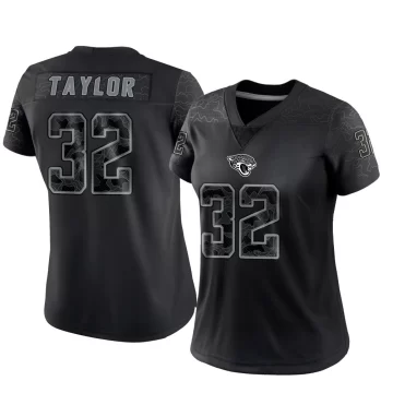 Women's Jacksonville Jaguars ＃32 Keith Taylor Black Limited Reflective Jersey