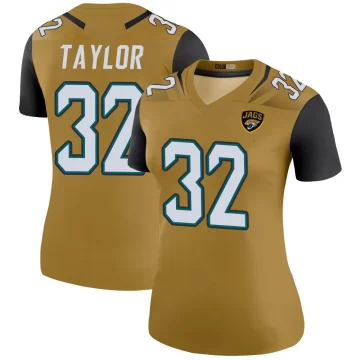 Women's Jacksonville Jaguars ＃32 Keith Taylor Gold Legend Color Rush Bold Jersey