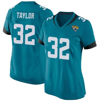 Women's Jacksonville Jaguars ＃32 Keith Taylor Teal Game Jersey