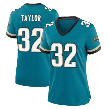 Women's Jacksonville Jaguars ＃32 Keith Taylor Teal Game Prowler Throwback Jersey