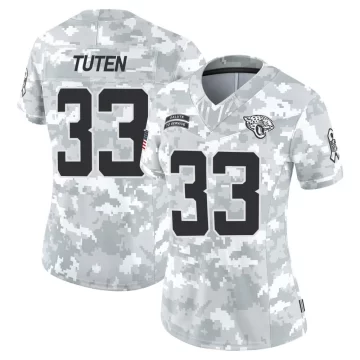 Women's Jacksonville Jaguars ＃33 Bhayshul Tuten Arctic Camo Limited 2024 Salute to Service Jersey