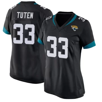 Women's Jacksonville Jaguars ＃33 Bhayshul Tuten Black Game Jersey