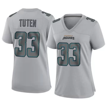Women's Jacksonville Jaguars ＃33 Bhayshul Tuten Gray Game Atmosphere Fashion Jersey