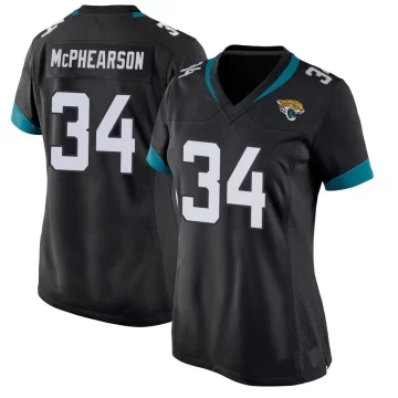 Women's Jacksonville Jaguars ＃34 Zech McPhearson Black Game Jersey