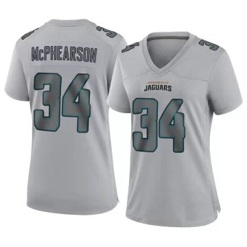 Women's Jacksonville Jaguars ＃34 Zech McPhearson Gray Game Atmosphere Fashion Jersey