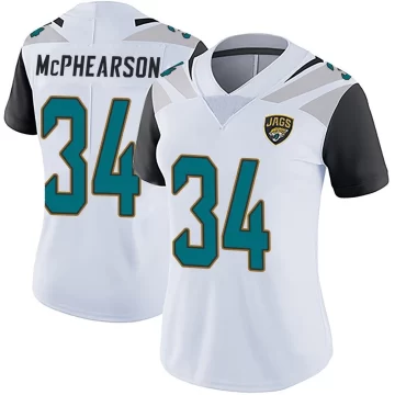 Women's Jacksonville Jaguars ＃34 Zech McPhearson White Limited Vapor Untouchable Jersey
