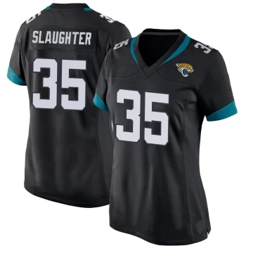 Women's Jacksonville Jaguars ＃35 Doneiko Slaughter Black Game Jersey