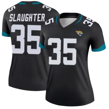 Women's Jacksonville Jaguars ＃35 Doneiko Slaughter Black Legend Jersey