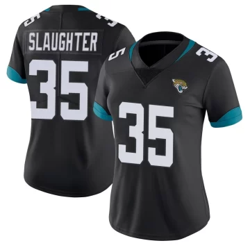 Women's Jacksonville Jaguars ＃35 Doneiko Slaughter Black Limited Vapor Untouchable Jersey