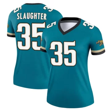 Women's Jacksonville Jaguars ＃35 Doneiko Slaughter Teal Legend Prowler Throwback Jersey