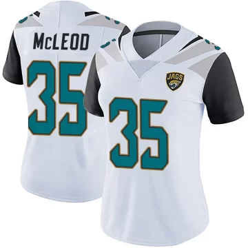 Women's Jacksonville Jaguars ＃35 Jalen McLeod White Limited Vapor Untouchable Jersey