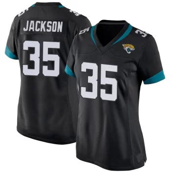 Women's Jacksonville Jaguars ＃35 Matthew Jackson Black Game Jersey