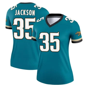 Women's Jacksonville Jaguars ＃35 Matthew Jackson Teal Legend Prowler Throwback Jersey